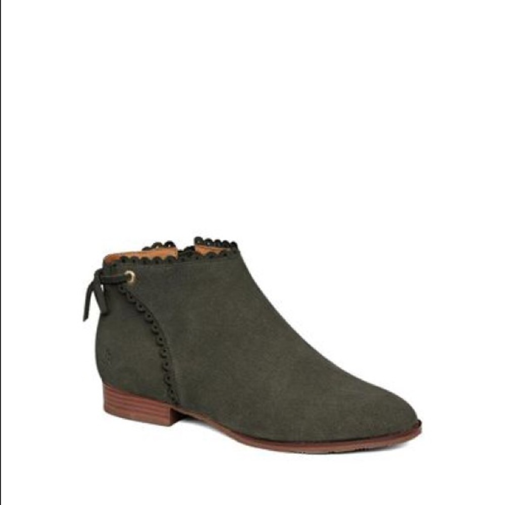 NWT Charcoal size 8 Jack Rodgers Scalloped Ankle Bootie Boots Shoes